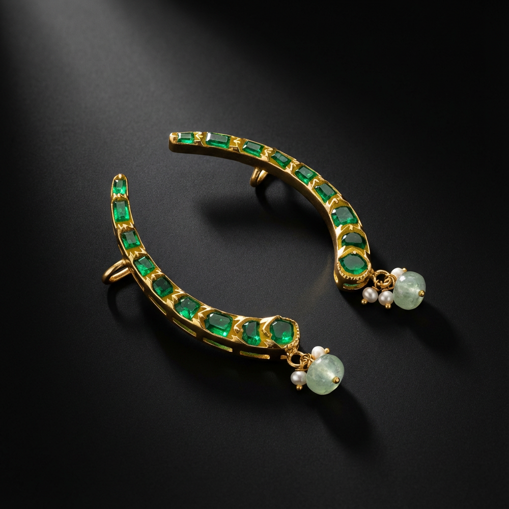 The emerald arc ear cuff – handcrafted Indian ear cuff by Ozel