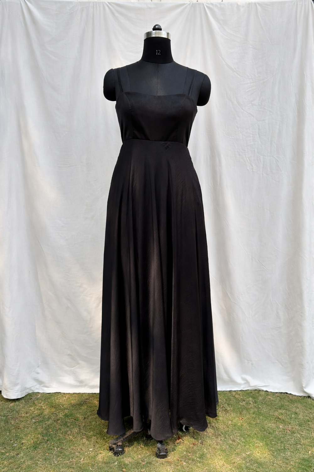 Sandwash Satin Black Dress – elegant evening dress by Ozel