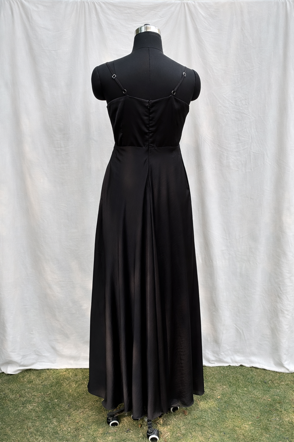Sandwash Satin Black Dress – fluid satin midnight dress by Ozel