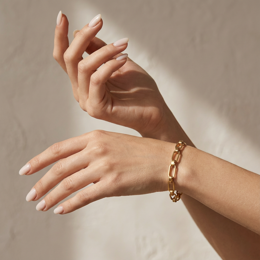 Link chain bracelet – full bracelet view by Ozel