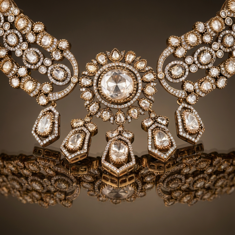 Ivory radiance heirloom necklace – traditional Indian bridal jewelry by Ozel
