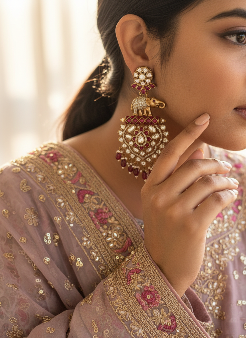 Gayatri Elephant Earrings