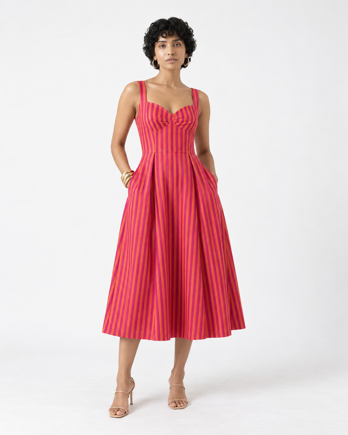 Candy Stripes Midi Dress