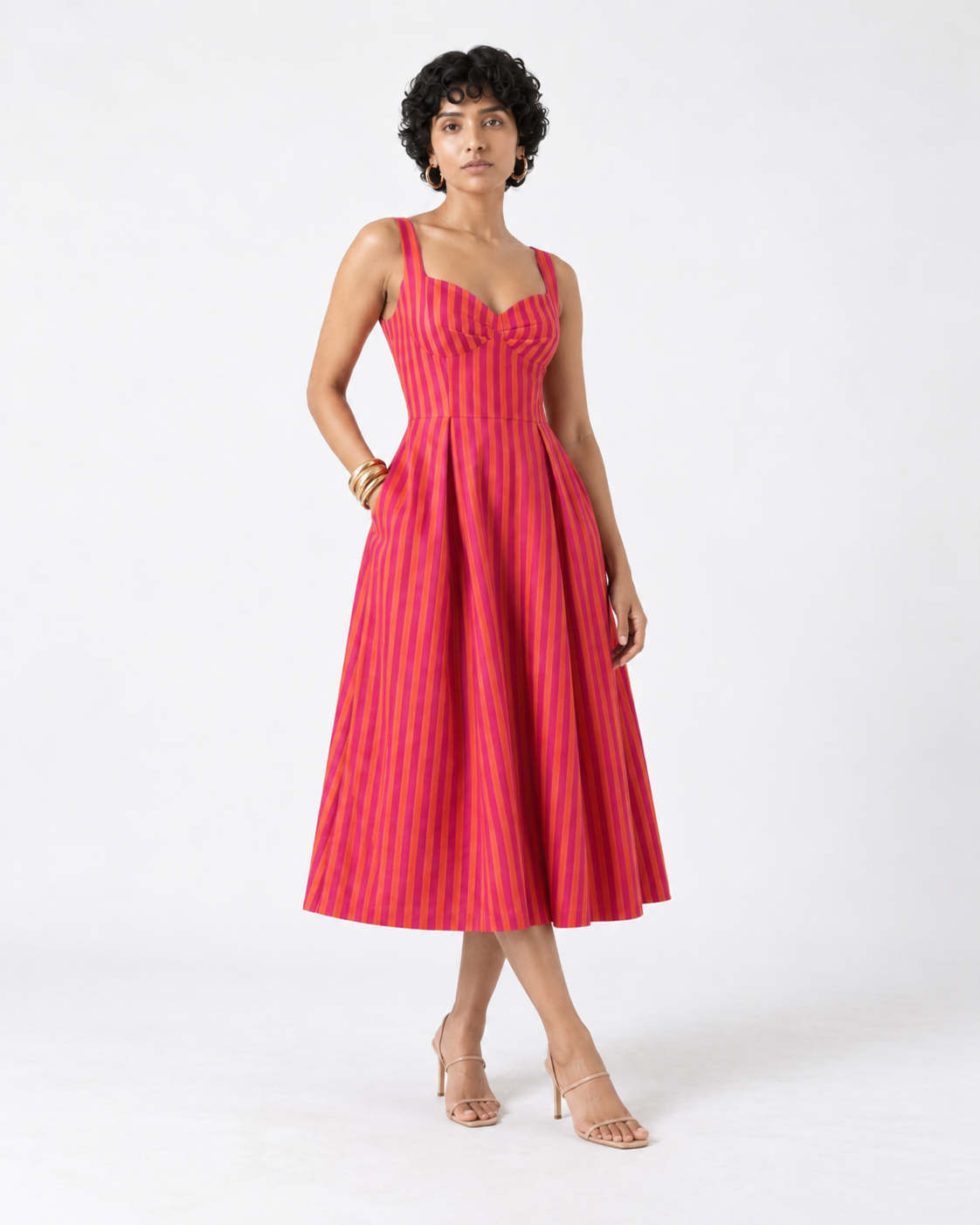 Candy Stripes Midi Dress