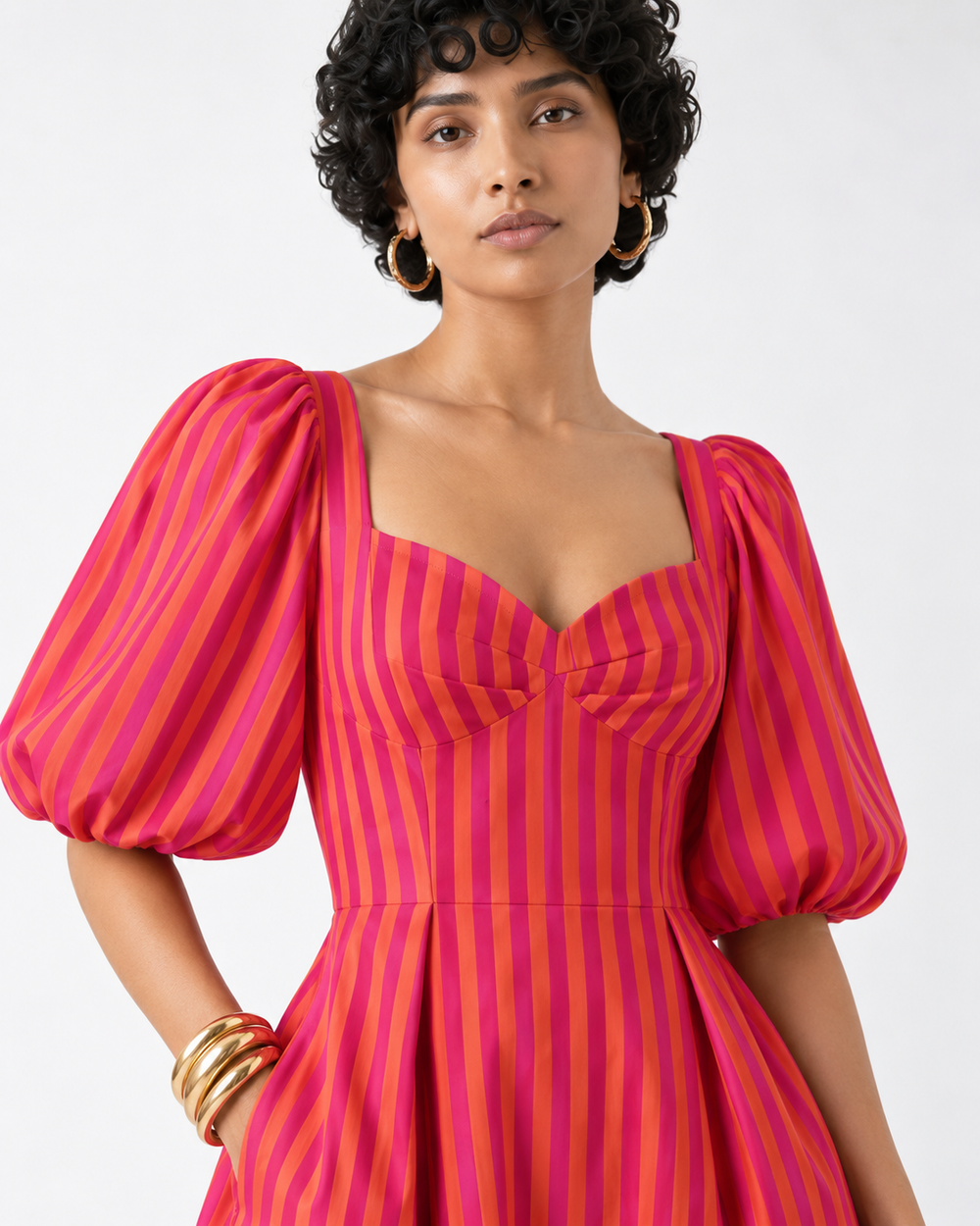 Candy Stripe Dress with Sleeves