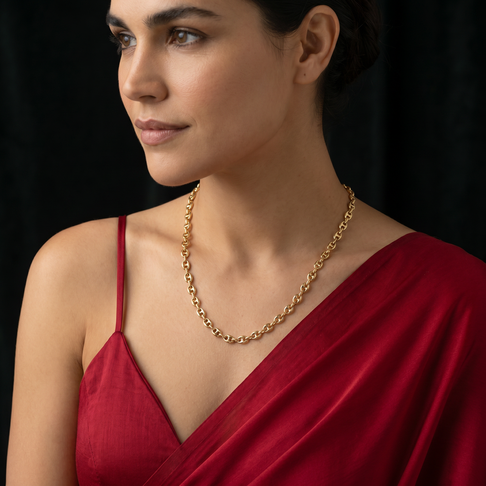Classic Oval Link Gold Chain Necklace