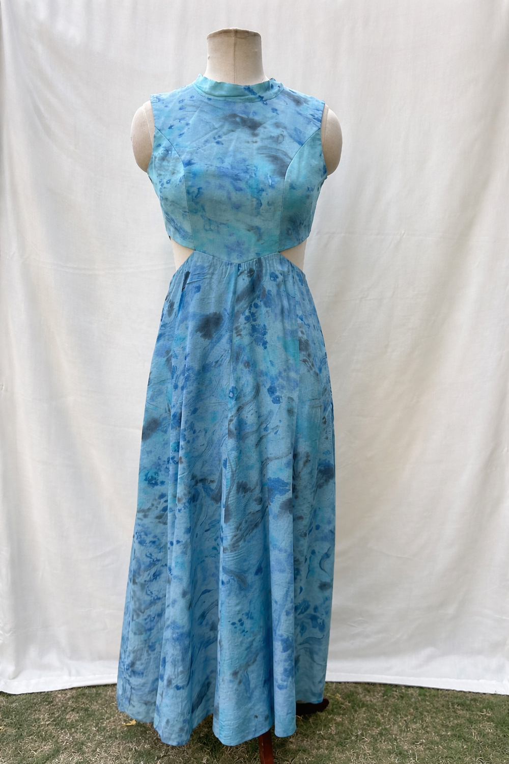 Cut Out Marble Print Dress – modern Indian occasion dress by Ozel