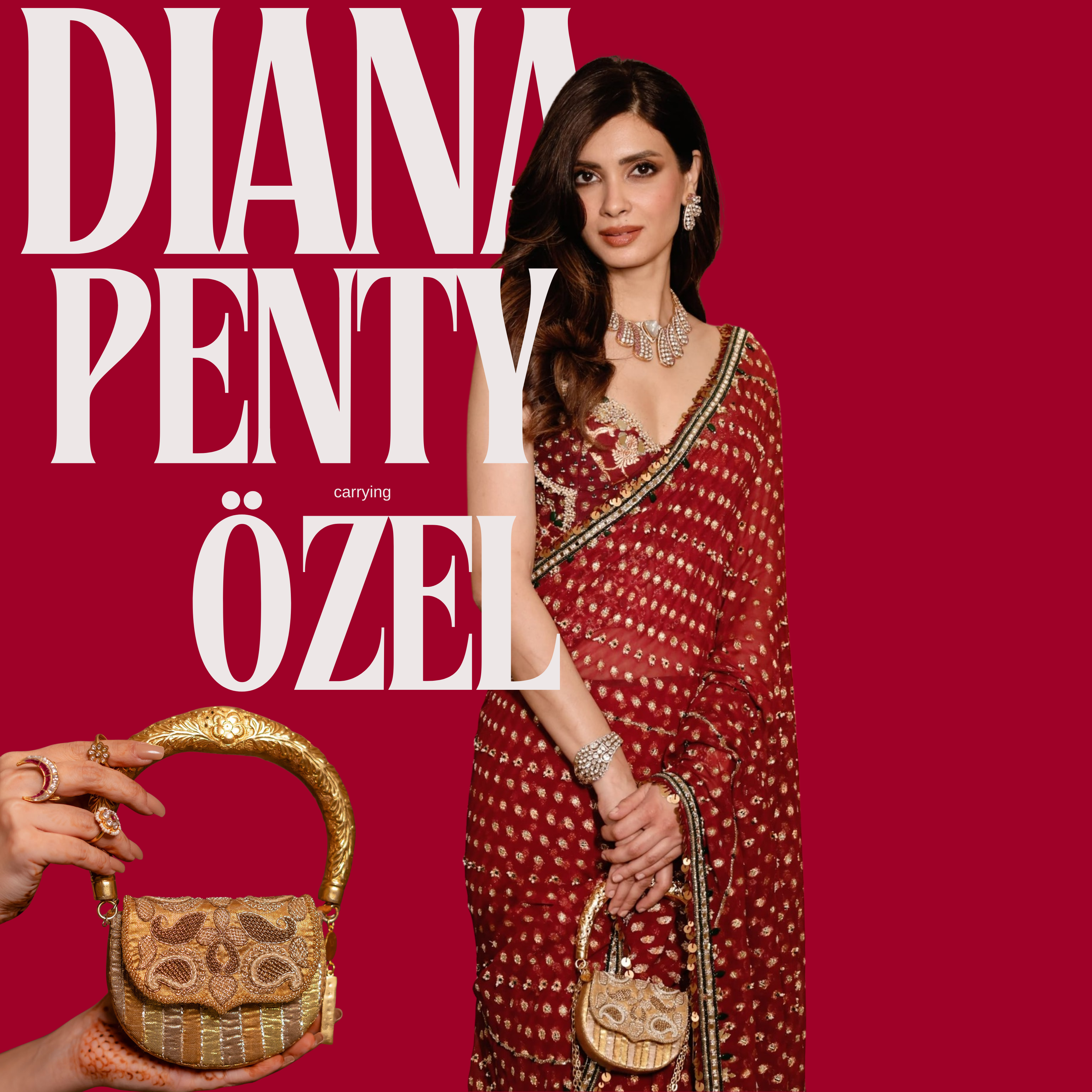Diana Penty with Amra Beige Hasli Bag