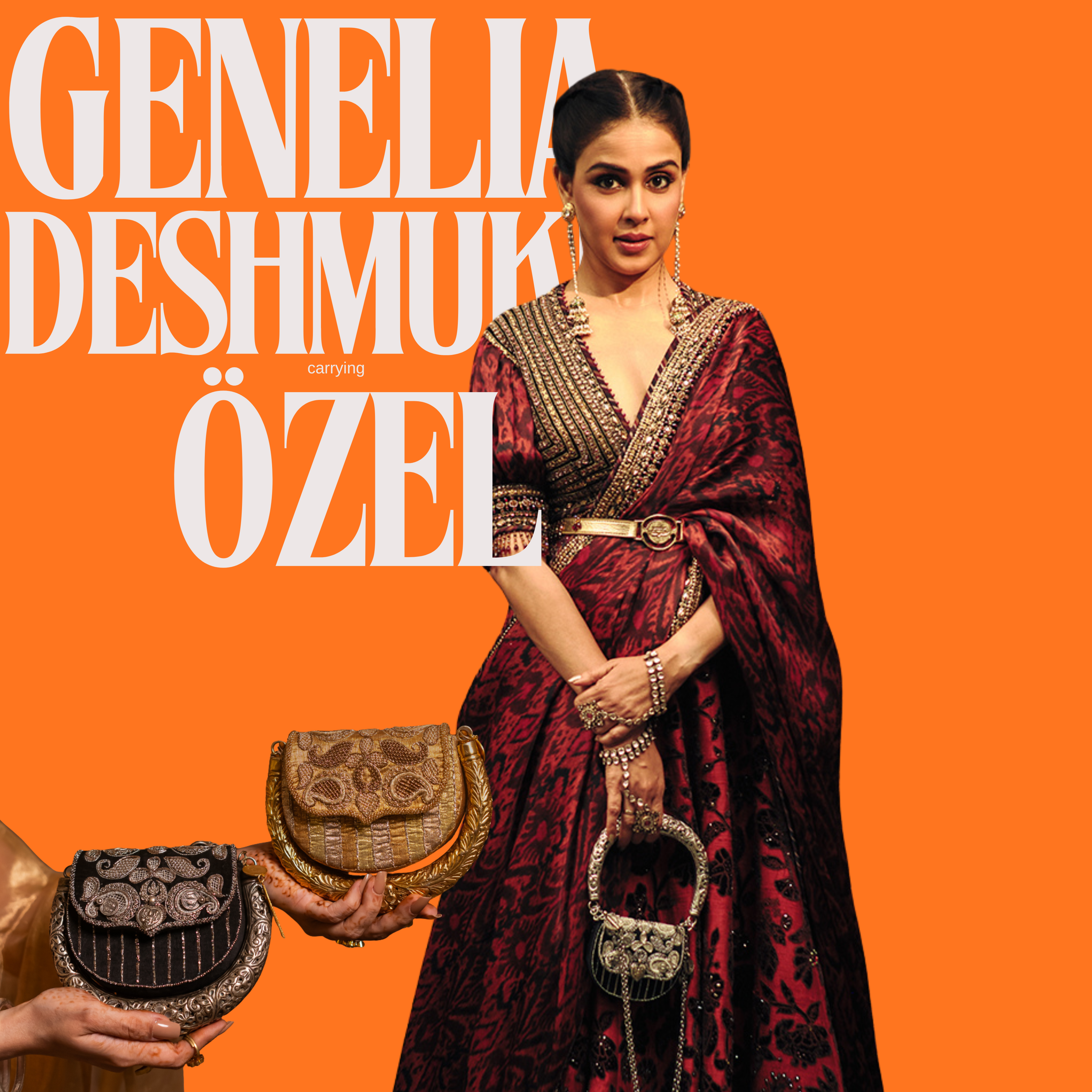 Genelia Deshmukh with Amra Black Hasli Bag