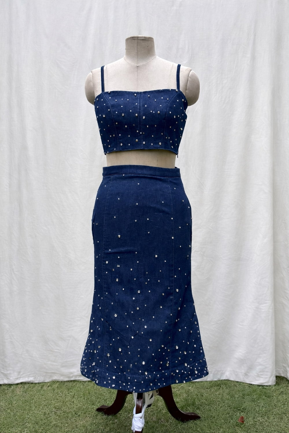 Denim Rhinestones Co-ord Set – embellished denim coord by Ozel