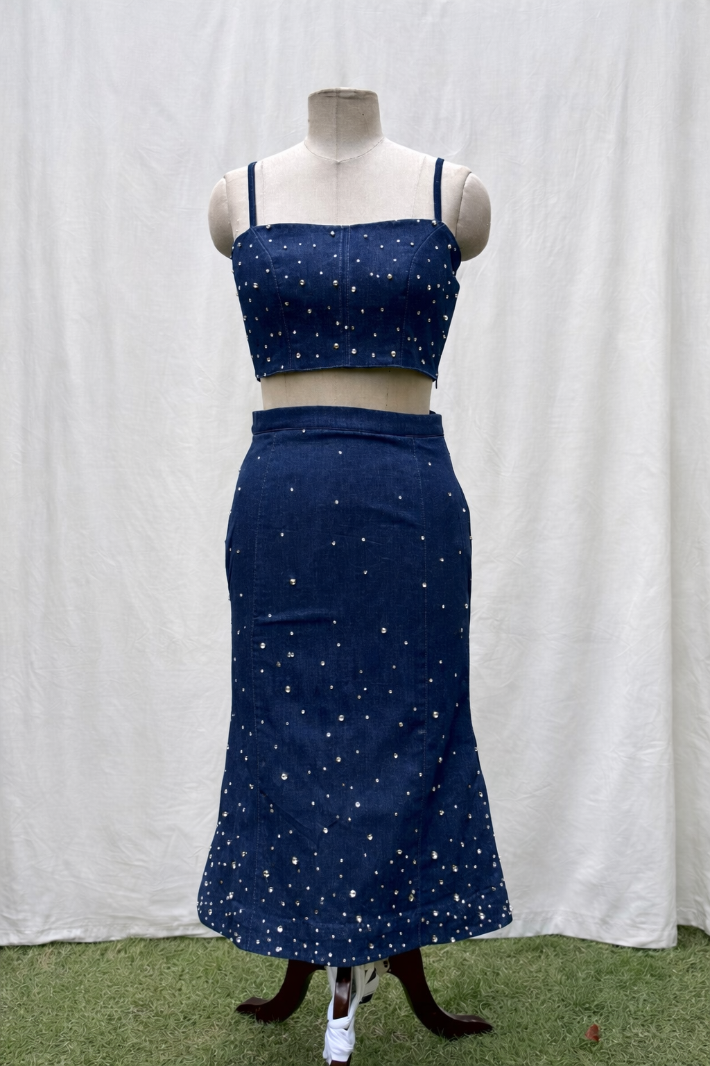 Denim Rhinestones Co-ord Set