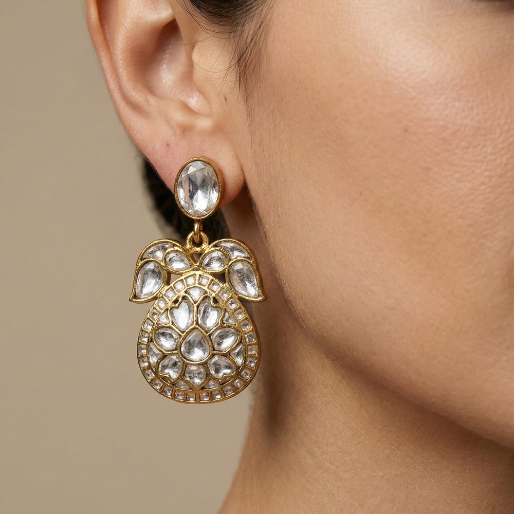 Divyam Jadau Earrings – handcrafted jadau earrings by Ozel