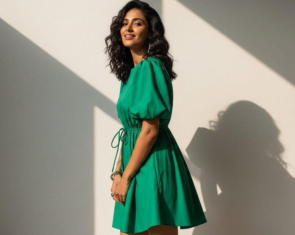 Sia short poplin dress