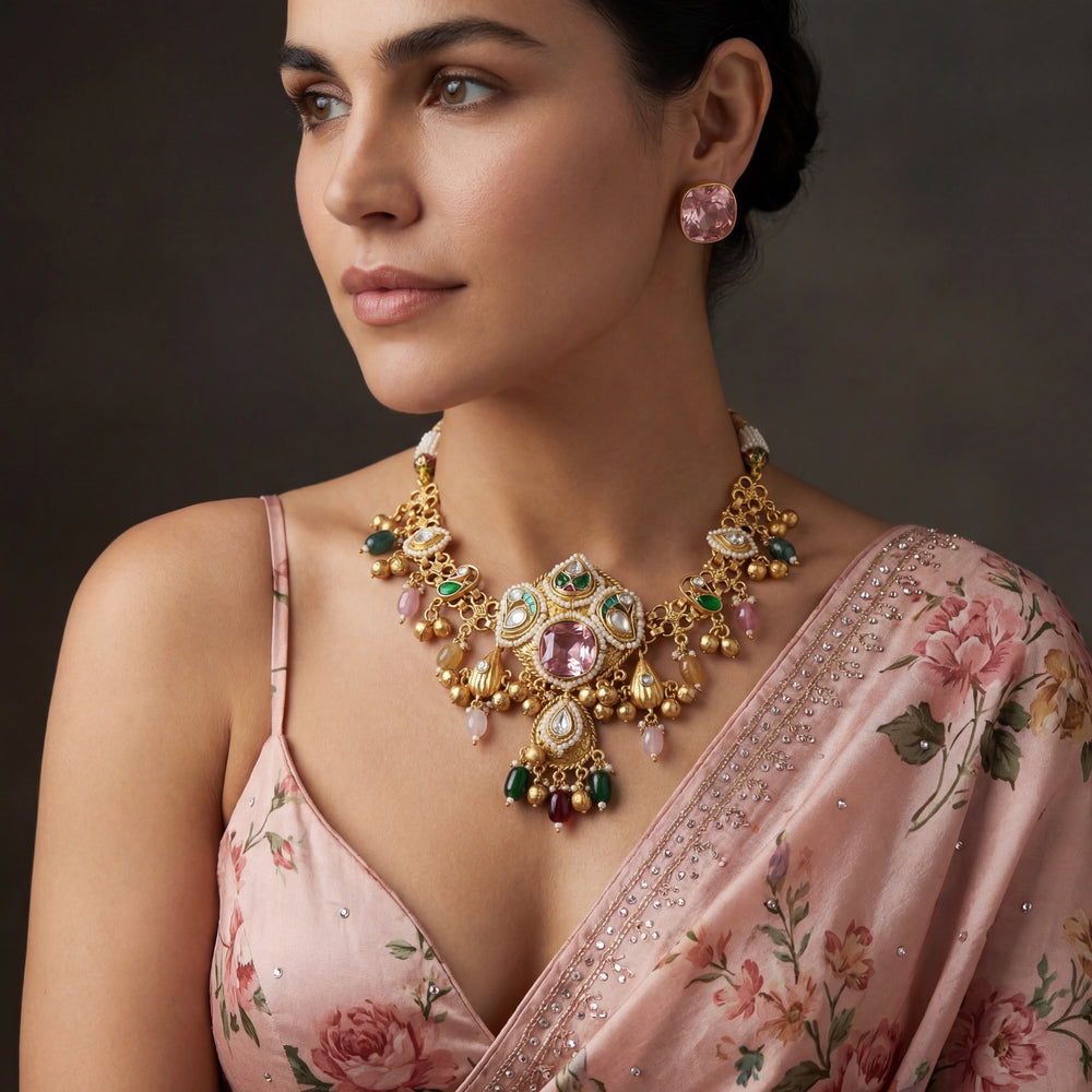 Drishti Necklace Set – intricate Indian jewelry by Ozel
