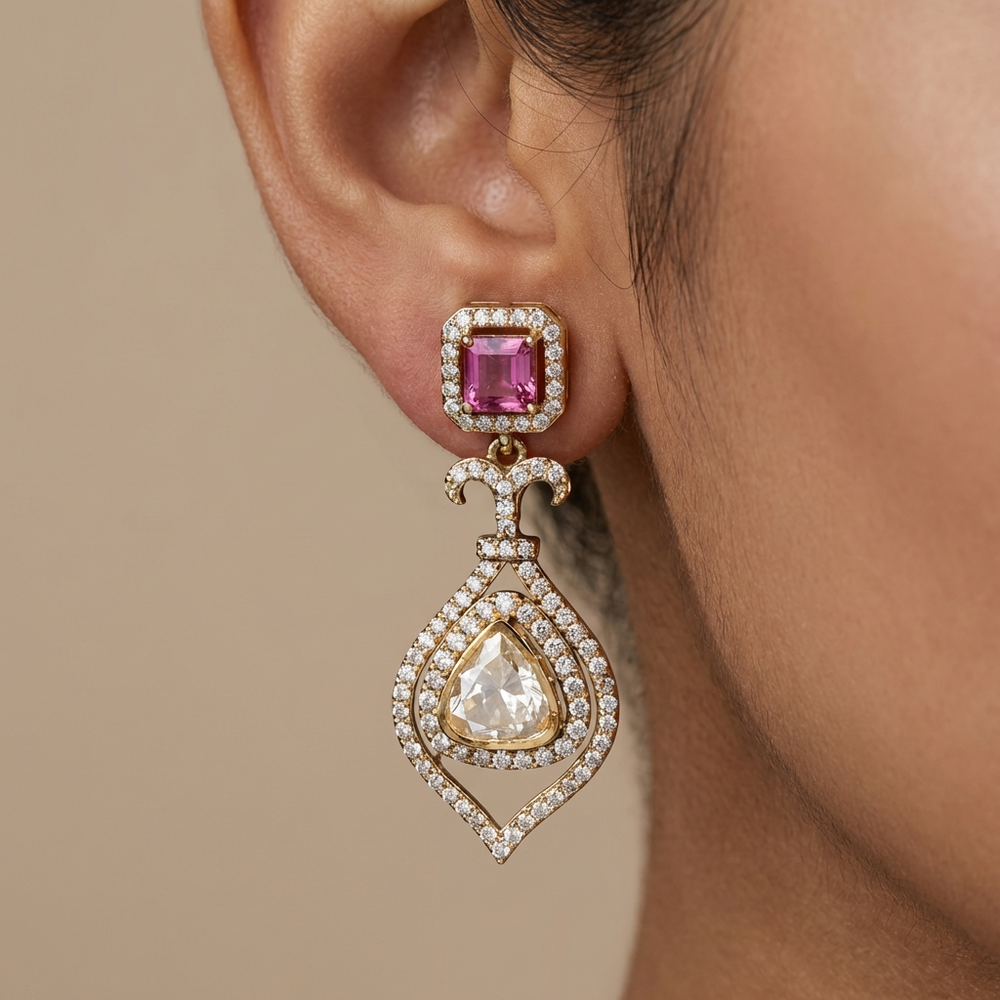Arezelle noor teardrop earrings with shimmering stone