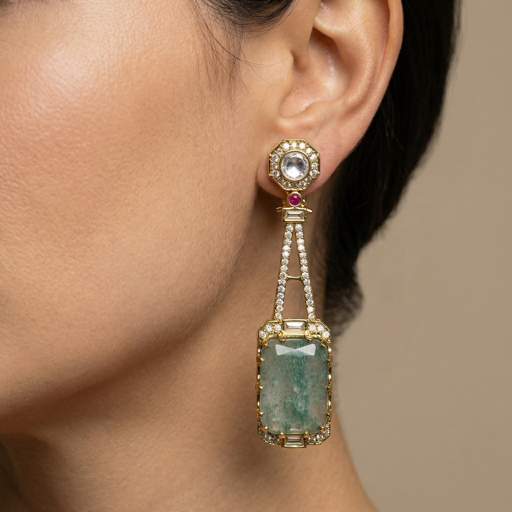Avirra – verde drop earrings by Ozel