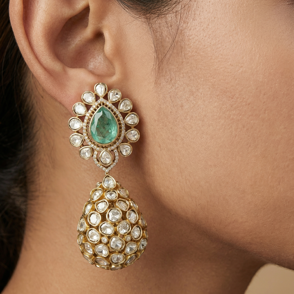 Anokhi – crimson noor drop earrings by Ozel