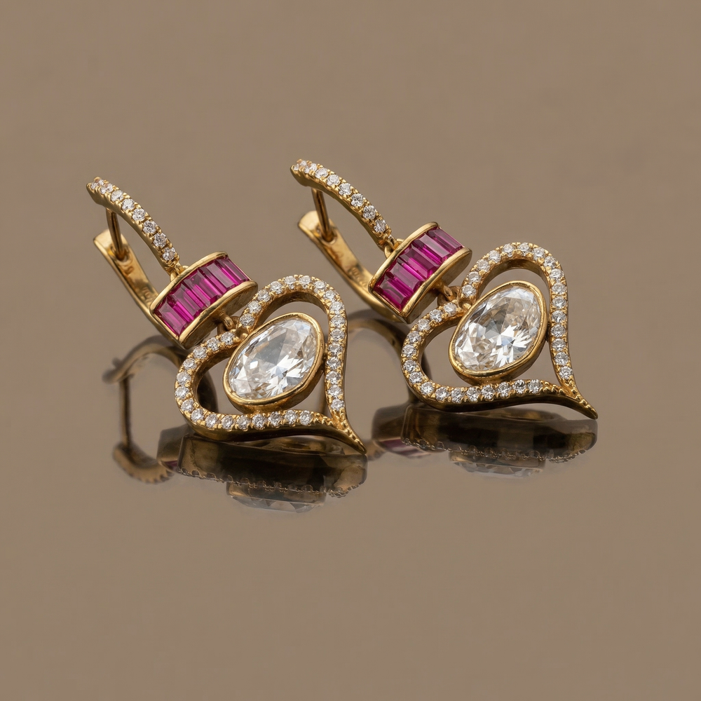 Ruhara – prism heartfall earrings by Ozel