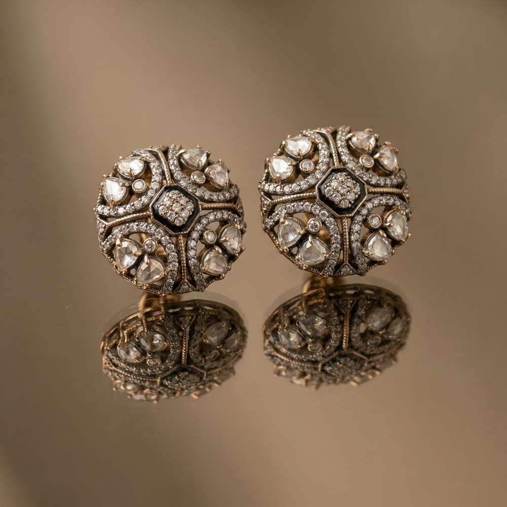 Zarvaya – noor dome stud earrings by Ozel