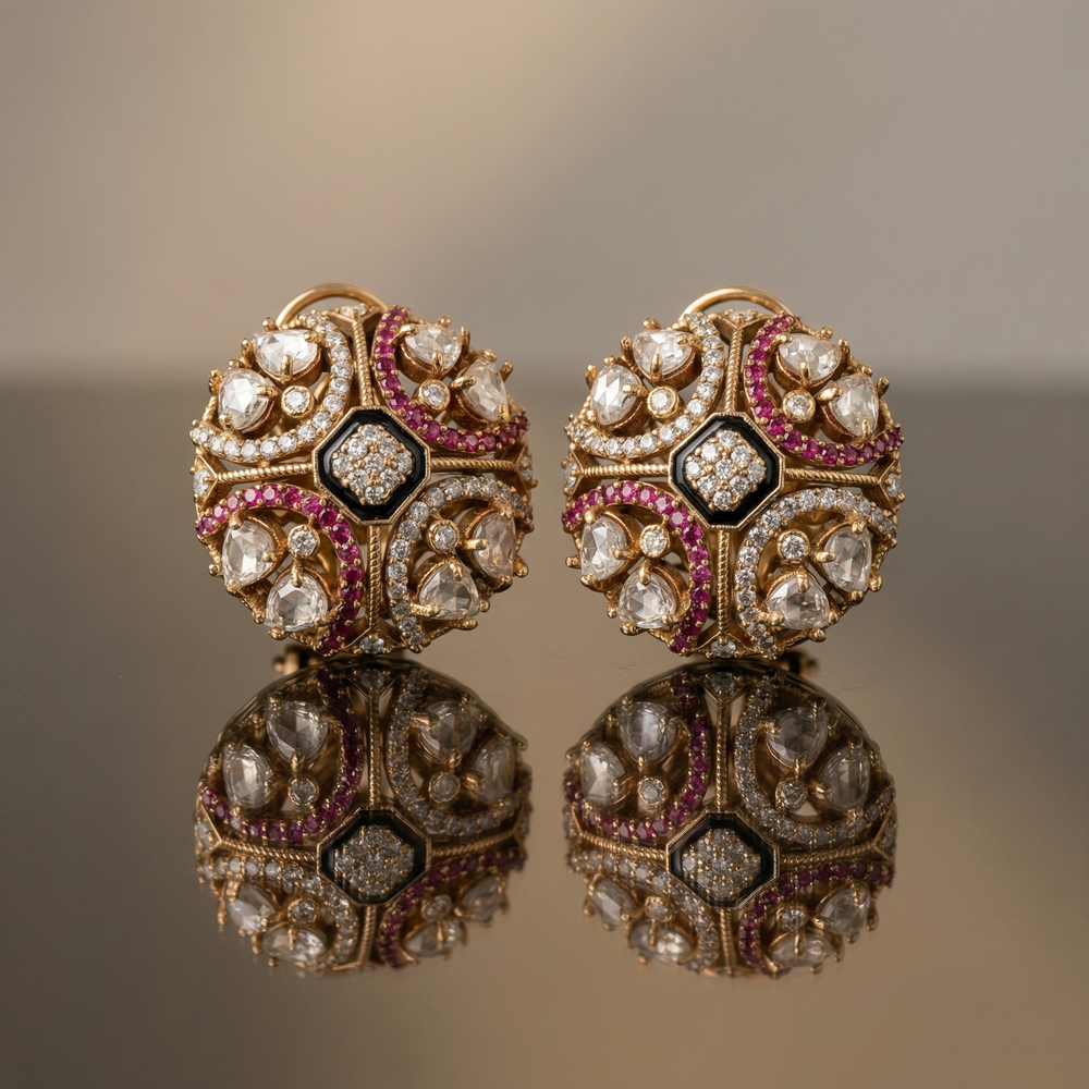 Meherza – gul noor stud earrings by Ozel