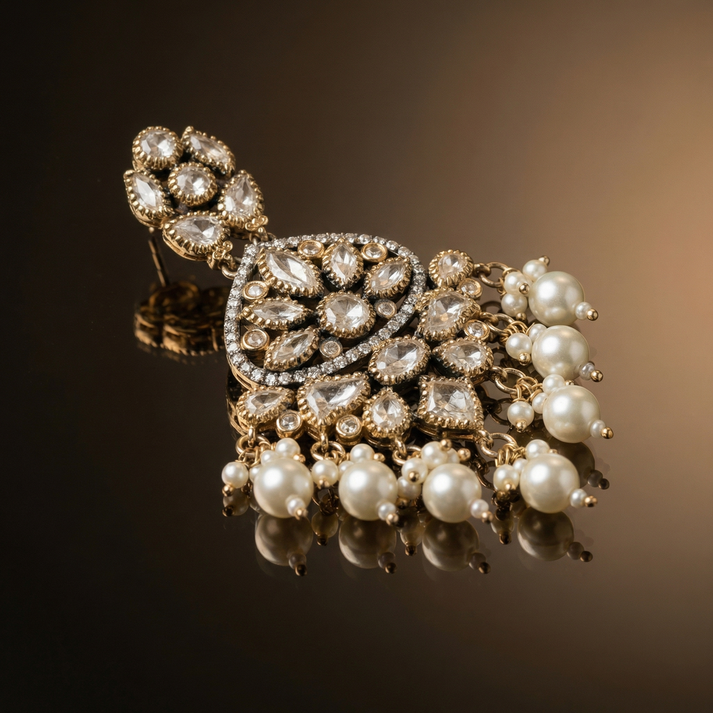 Akanksha – pearl drop earrings by Ozel