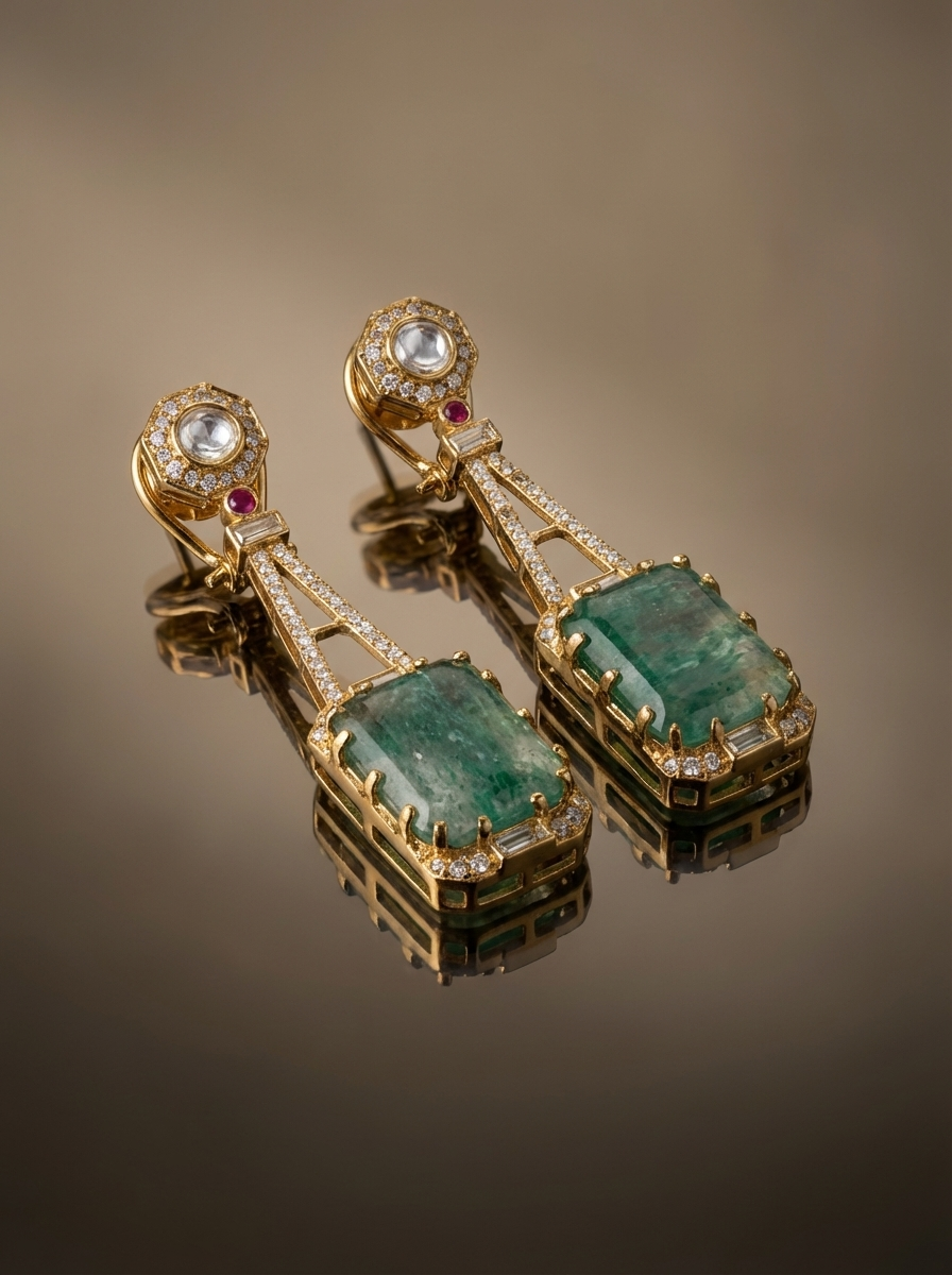 Avirra – verde drop earrings by Ozel