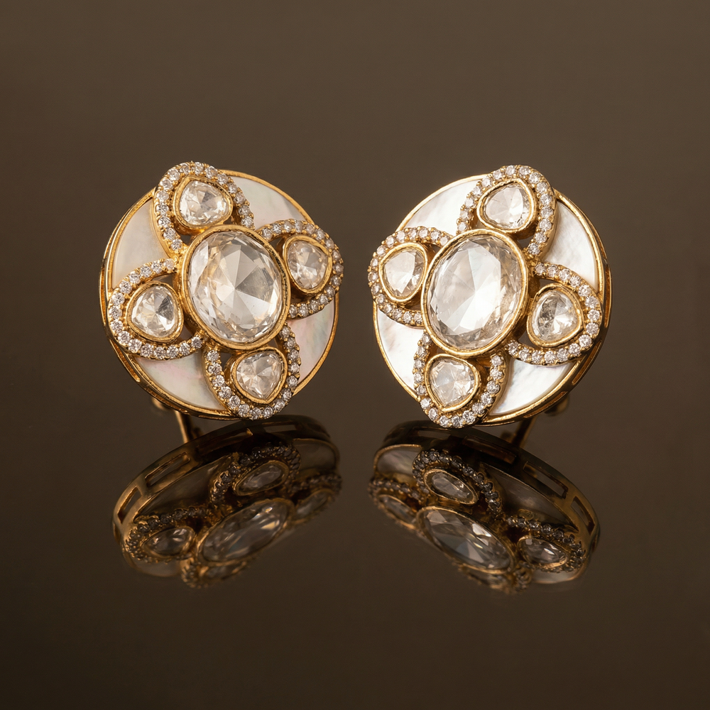 Iravya – pearl aura stud earrings by Ozel