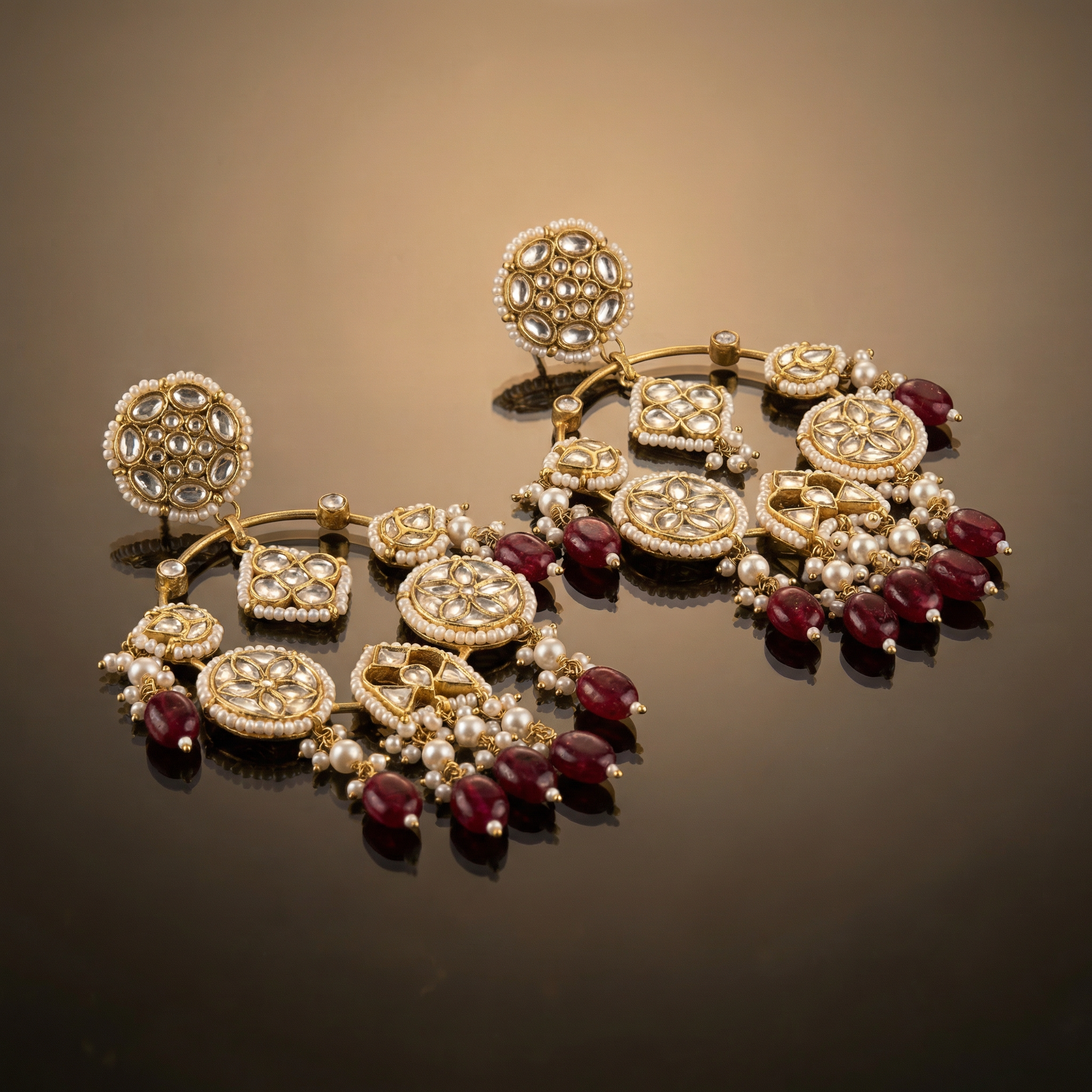 Royal Amara Kundan Chandbali Earrings