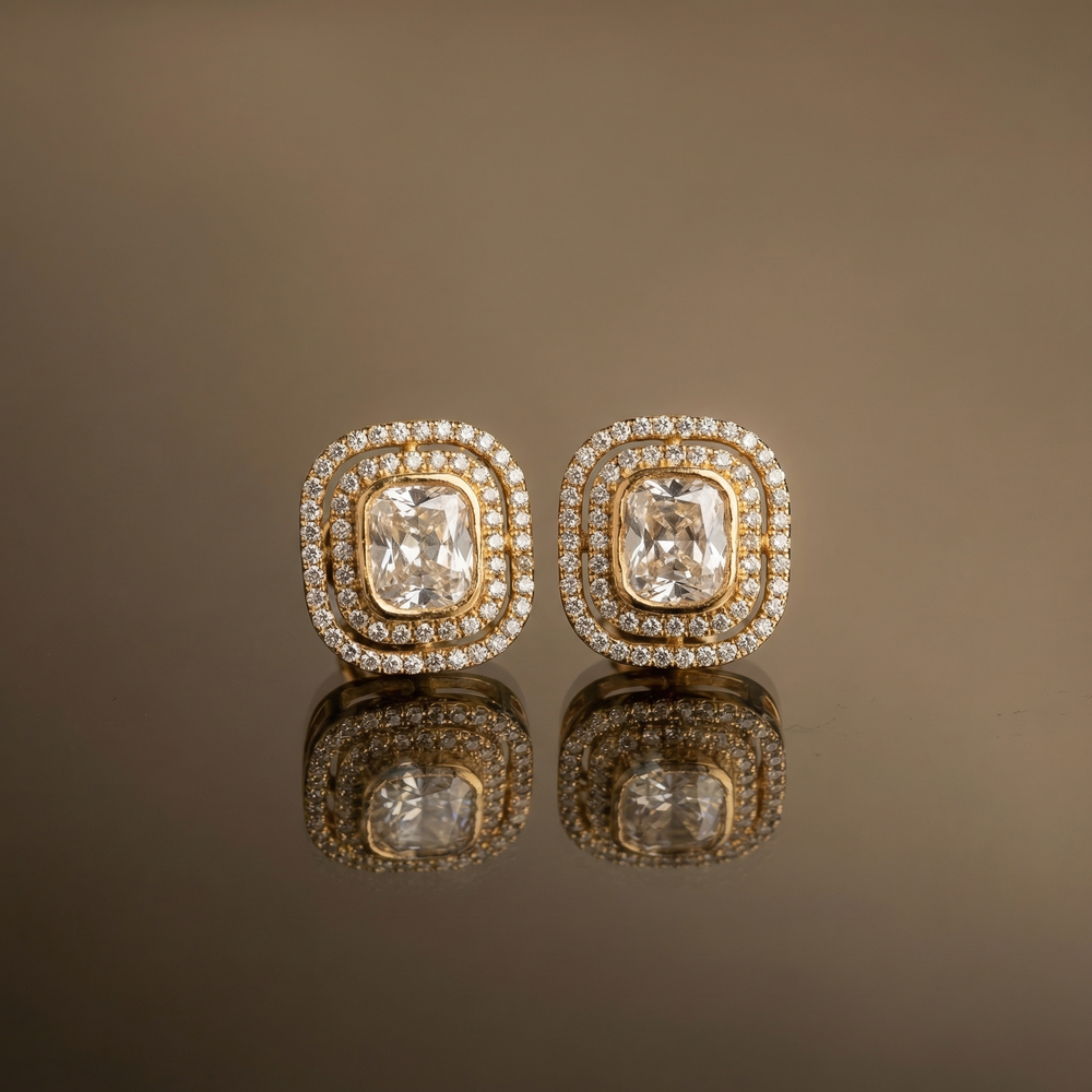 Zivara – lumi halo stud earrings by Ozel