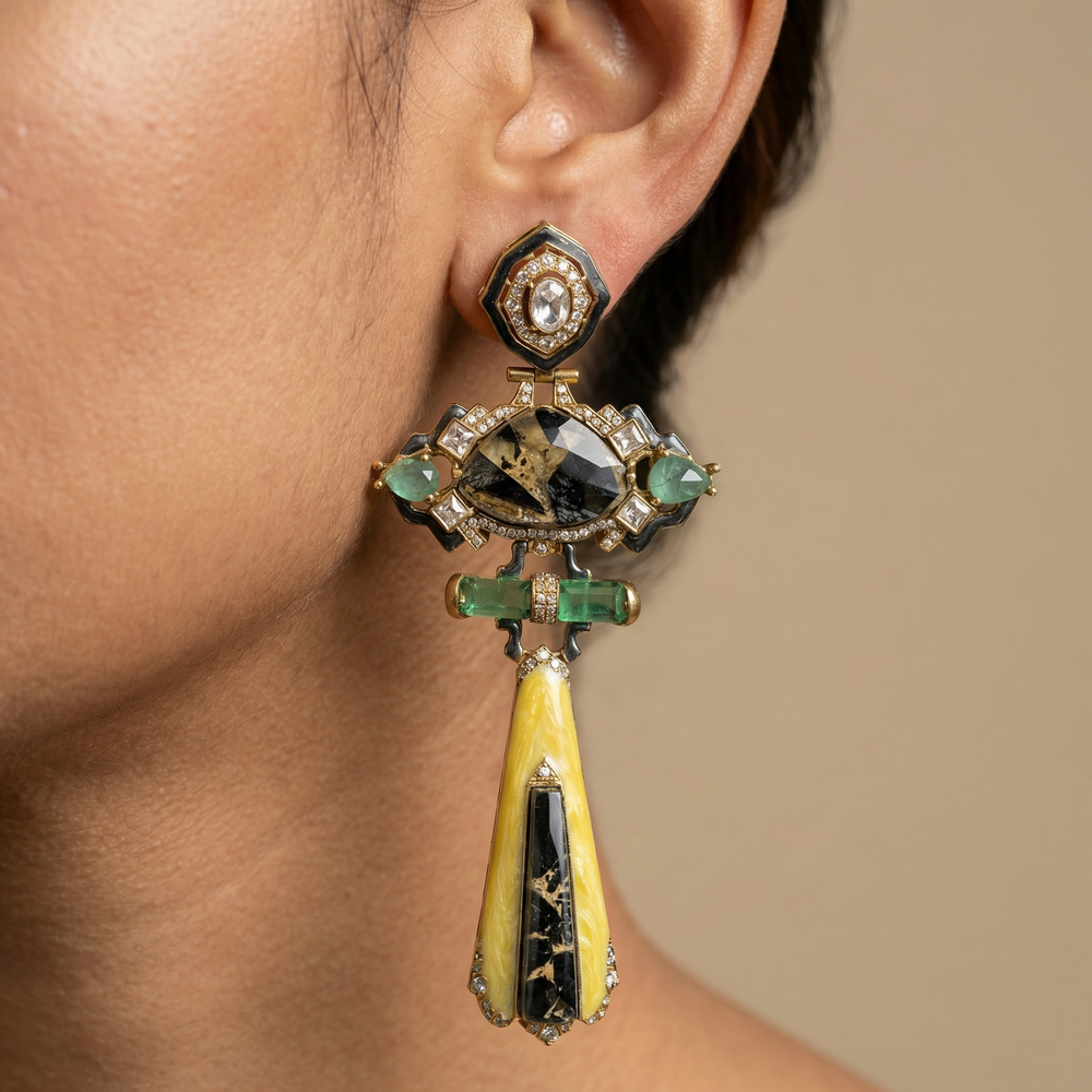 Art Deco Gemstone Earrings – statement gemstone earrings by Ozel