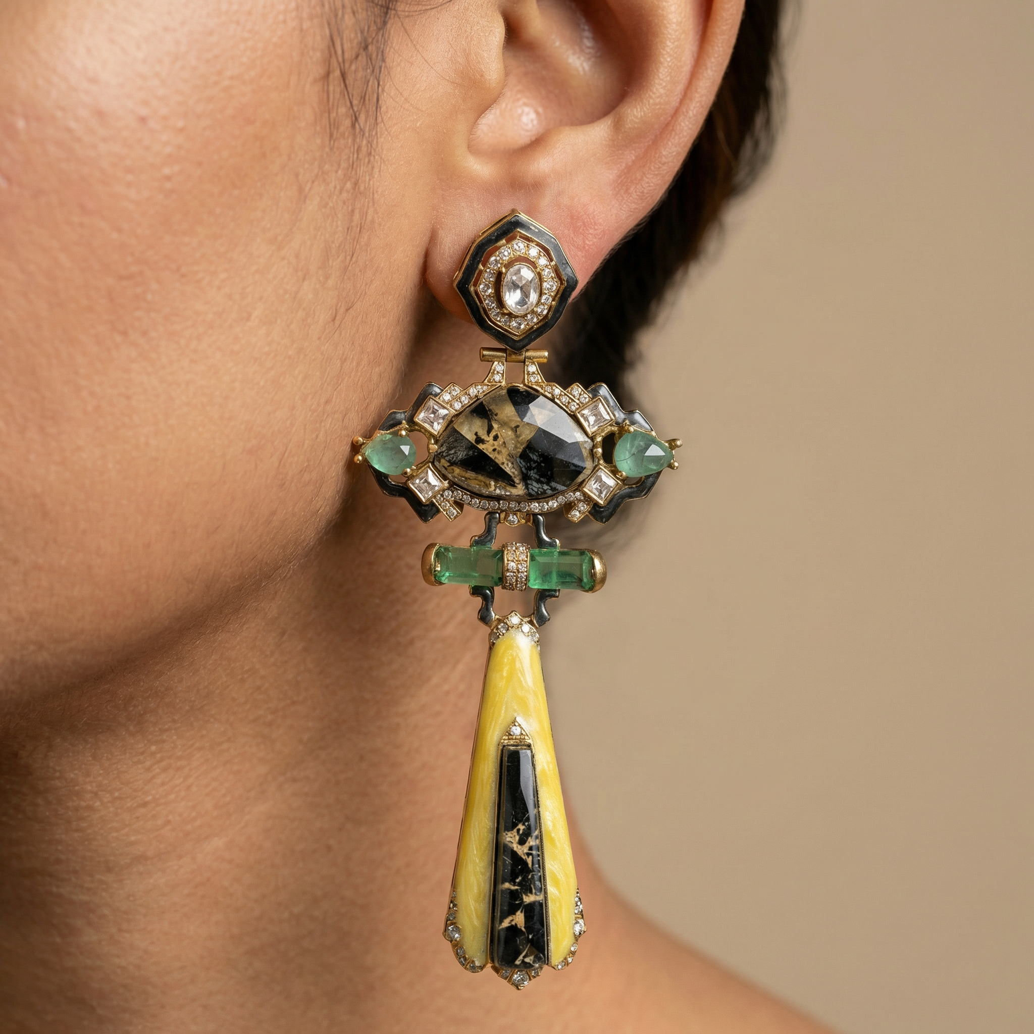Art Deco Gemstone Earrings – statement gemstone earrings by Ozel