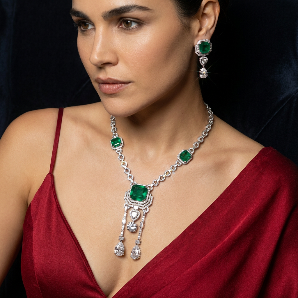 The Empire Emerald Necklace Set