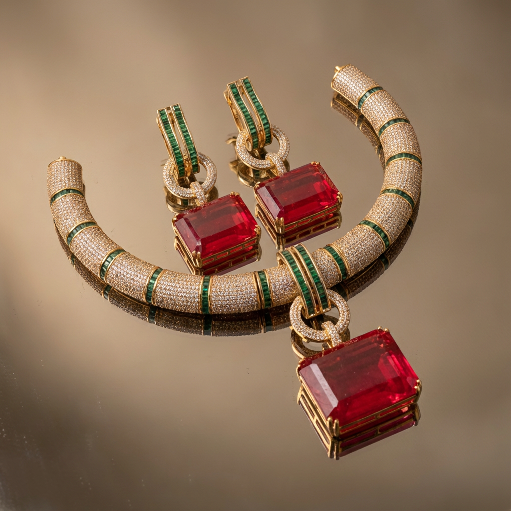 Camellias Ruby Link Set