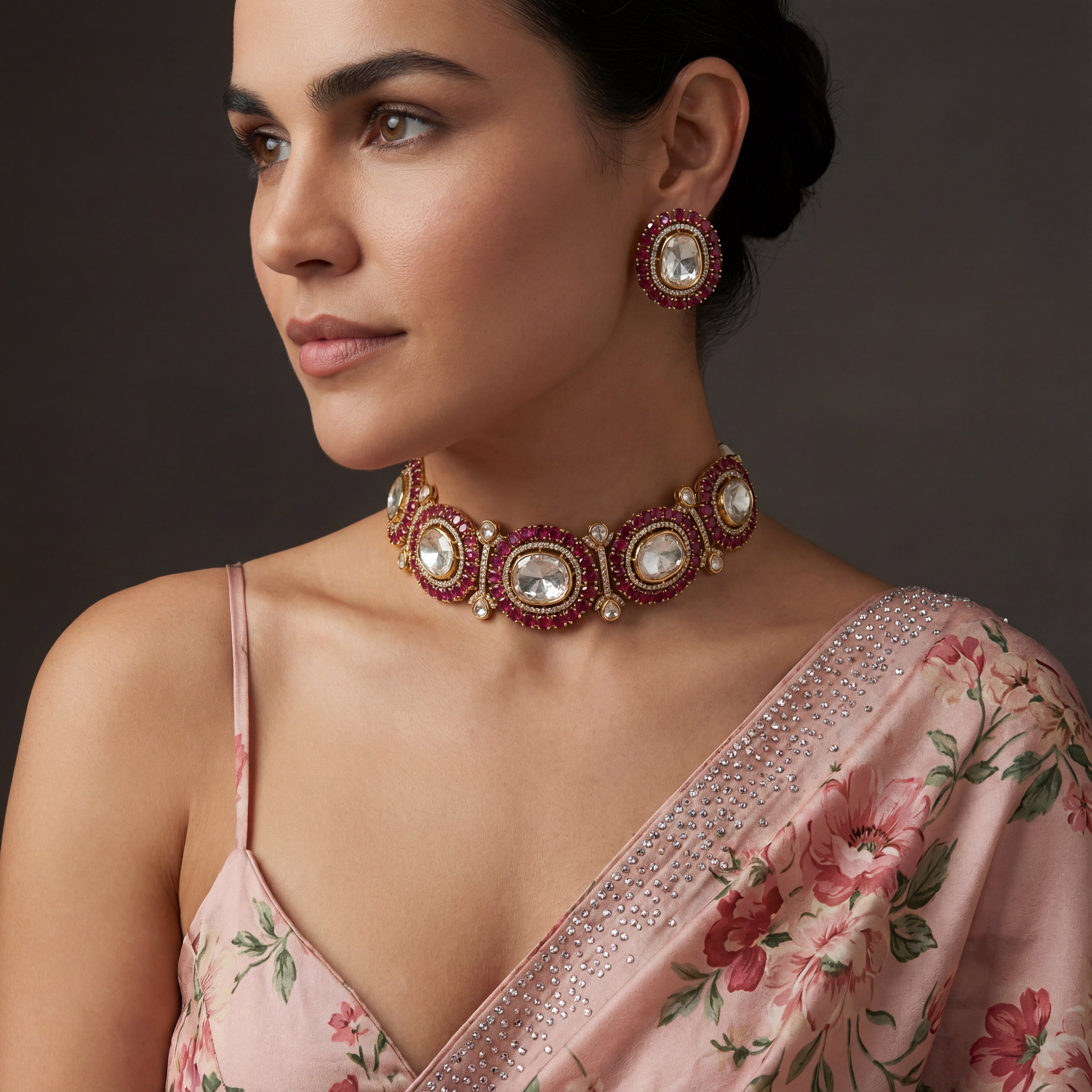 Elowen Ruby Choker Set