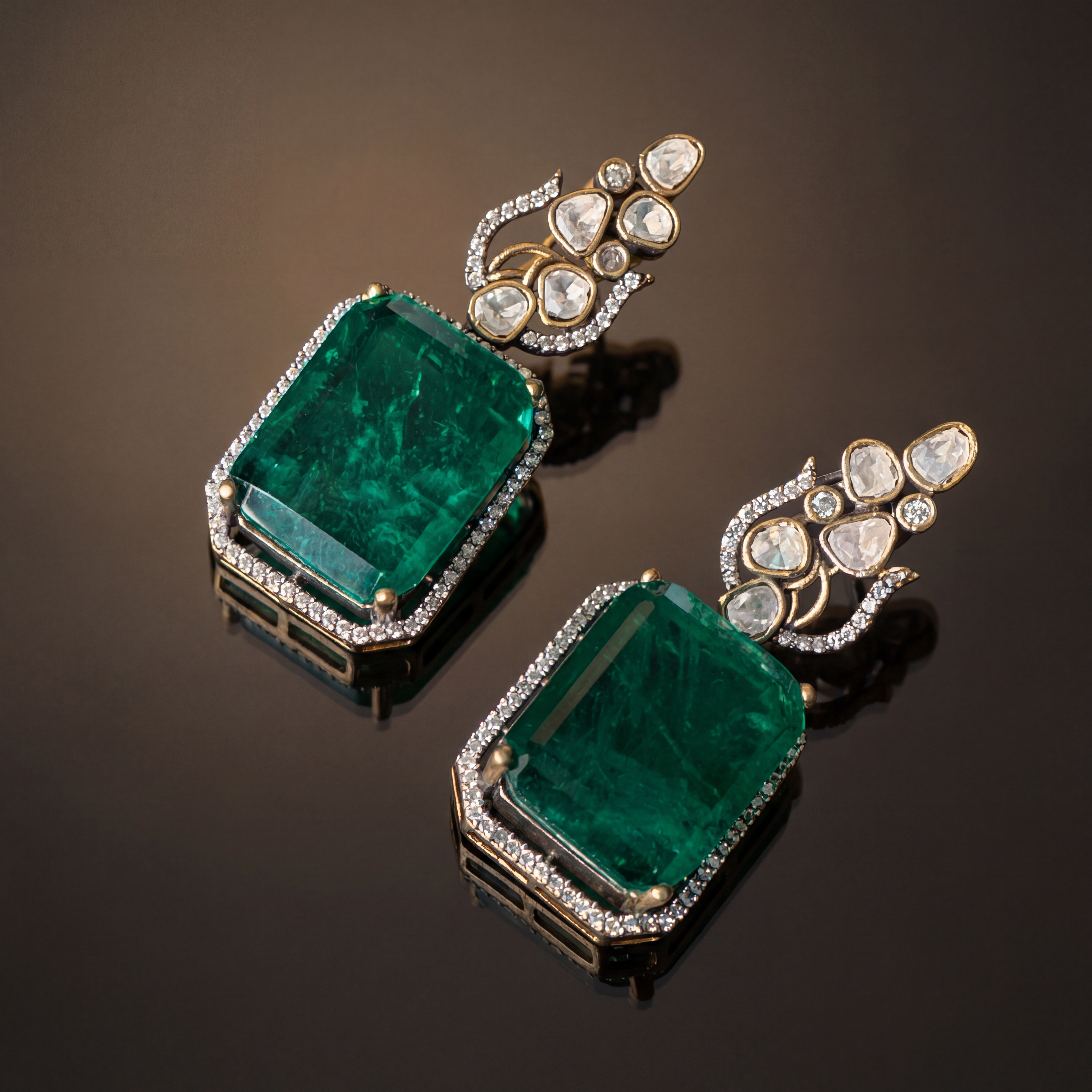 Emerald Cut Drop Earrings
