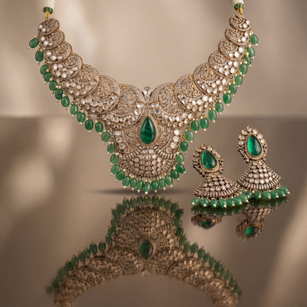 Emerald Princess Necklace Set – regal bridal jewelry by Ozel