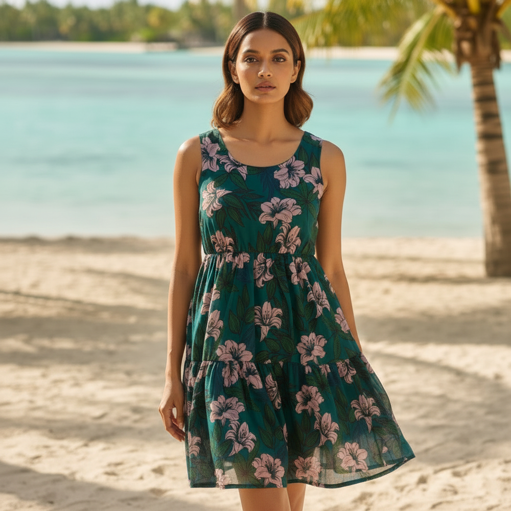 Ezra short dress – chic Indian designer dress by Ozel