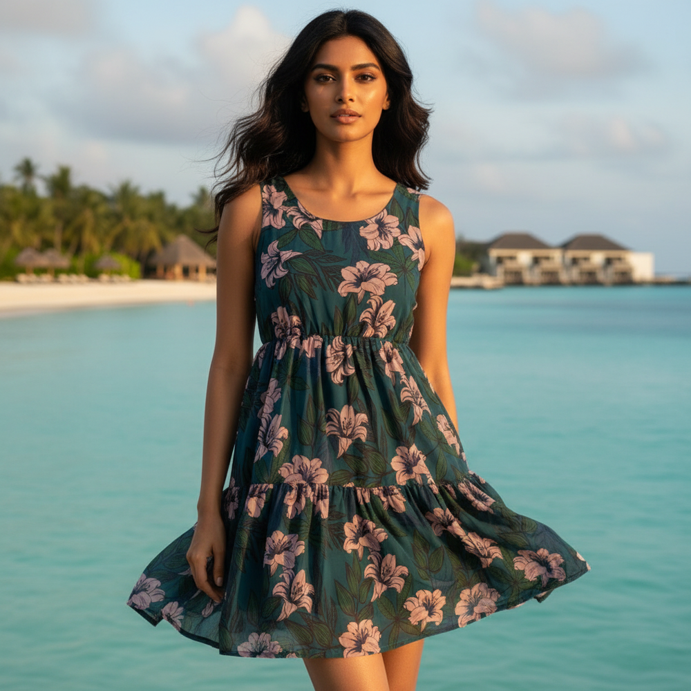 Ezra short dress – chic Indian designer dress by Ozel