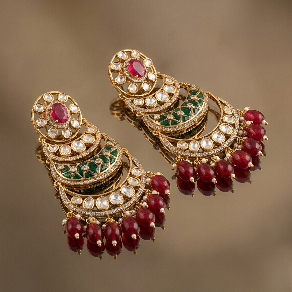 Rajasi Tiered Chandbali Earrings