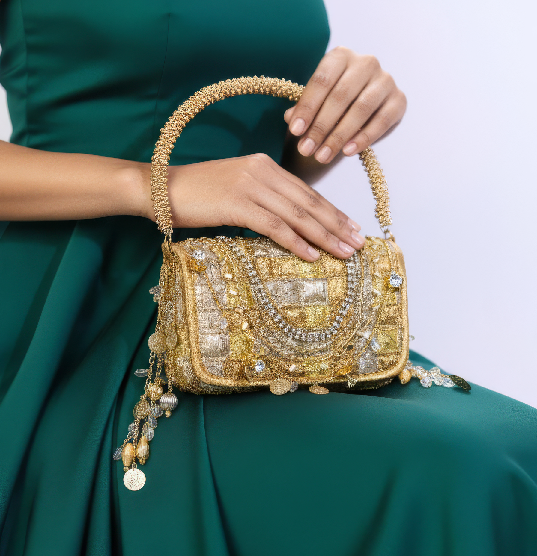 Deo Luxe Woven Flap Bag
