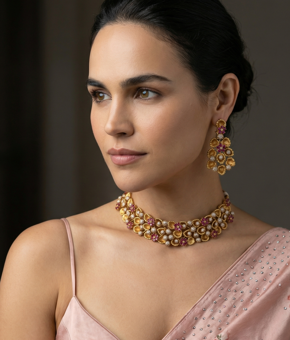 Floréa ruby garden set – ruby stone detail close-up by Ozel