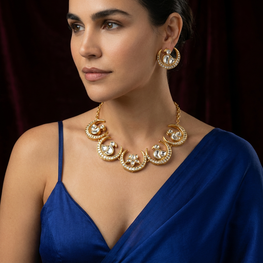Chandrika Crescent Necklace Set