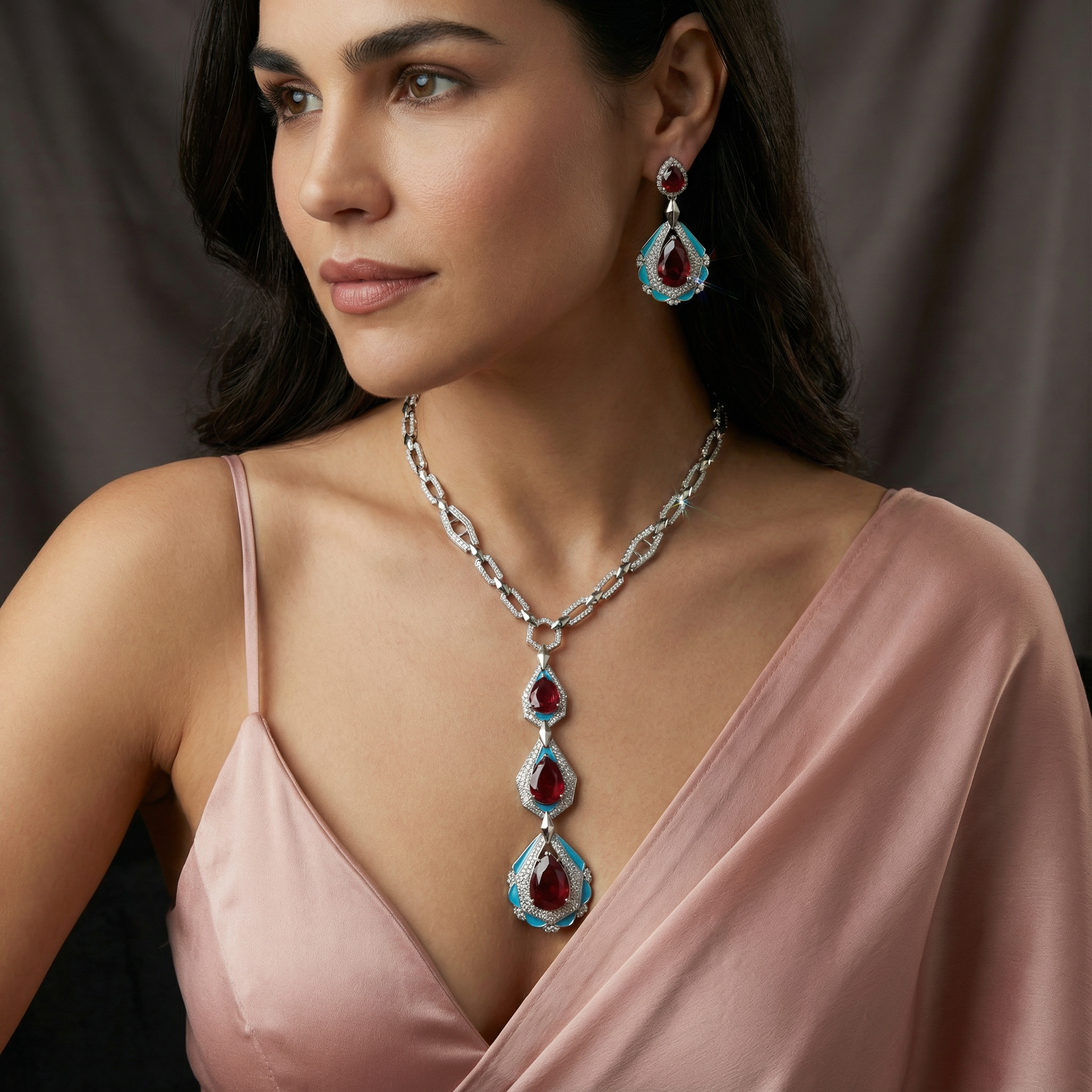 Trio Drop Pendant Necklace Set