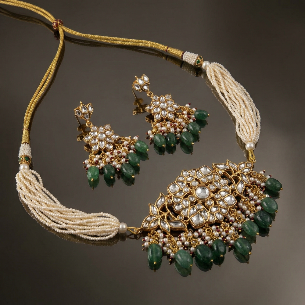 Jadau kundan choker set – full set with earrings by Ozel