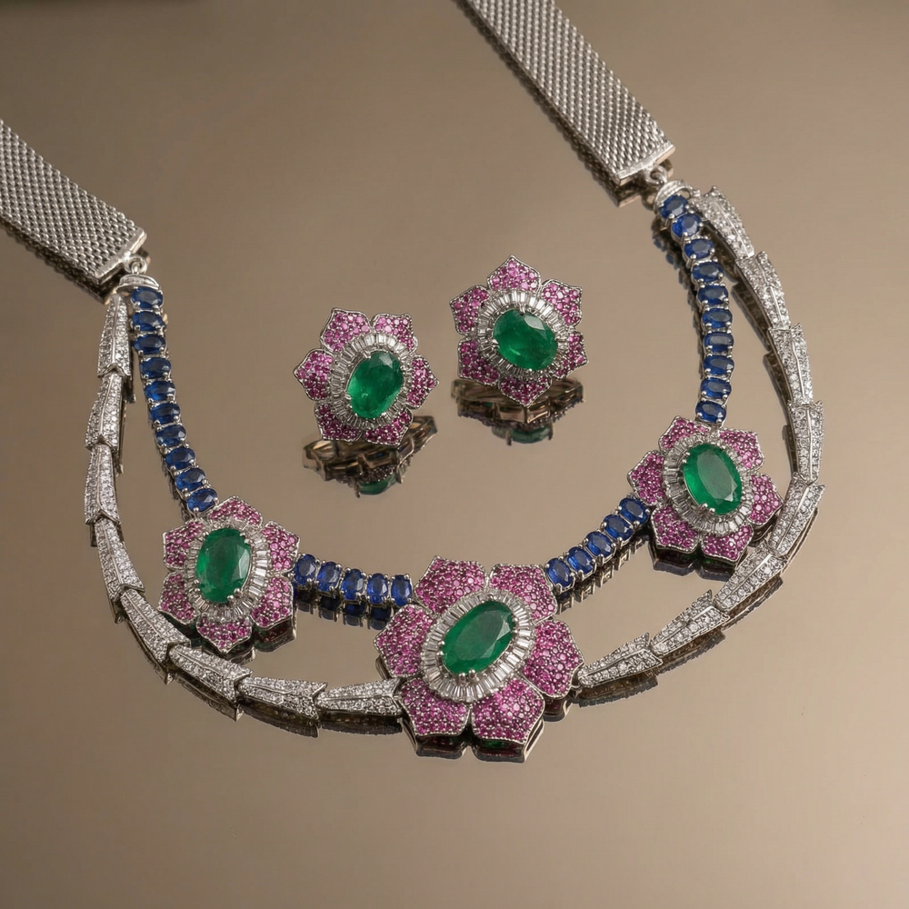 Sora designer necklace set – full set with earrings by Ozel