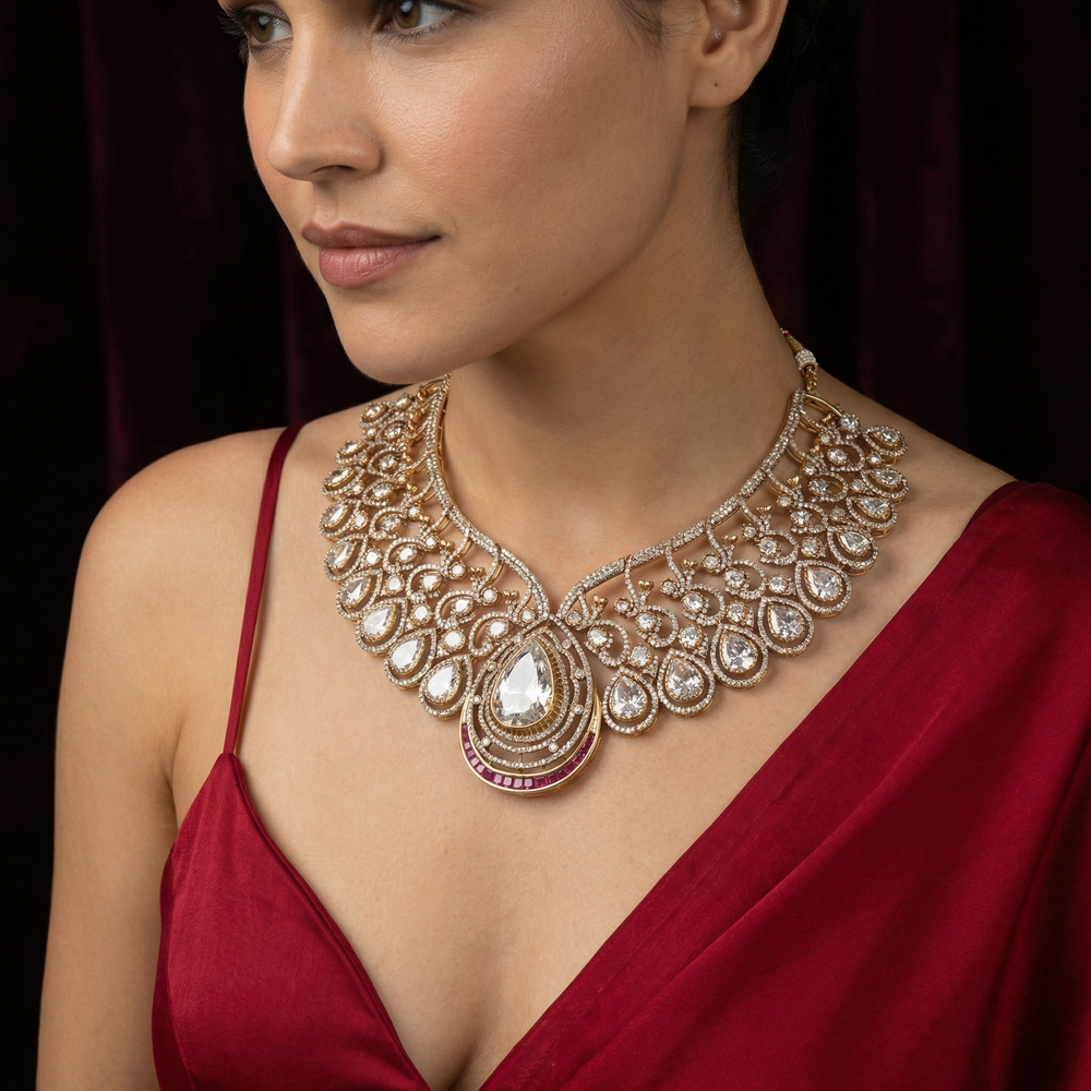 Crown necklace set – full set with earrings by Ozel