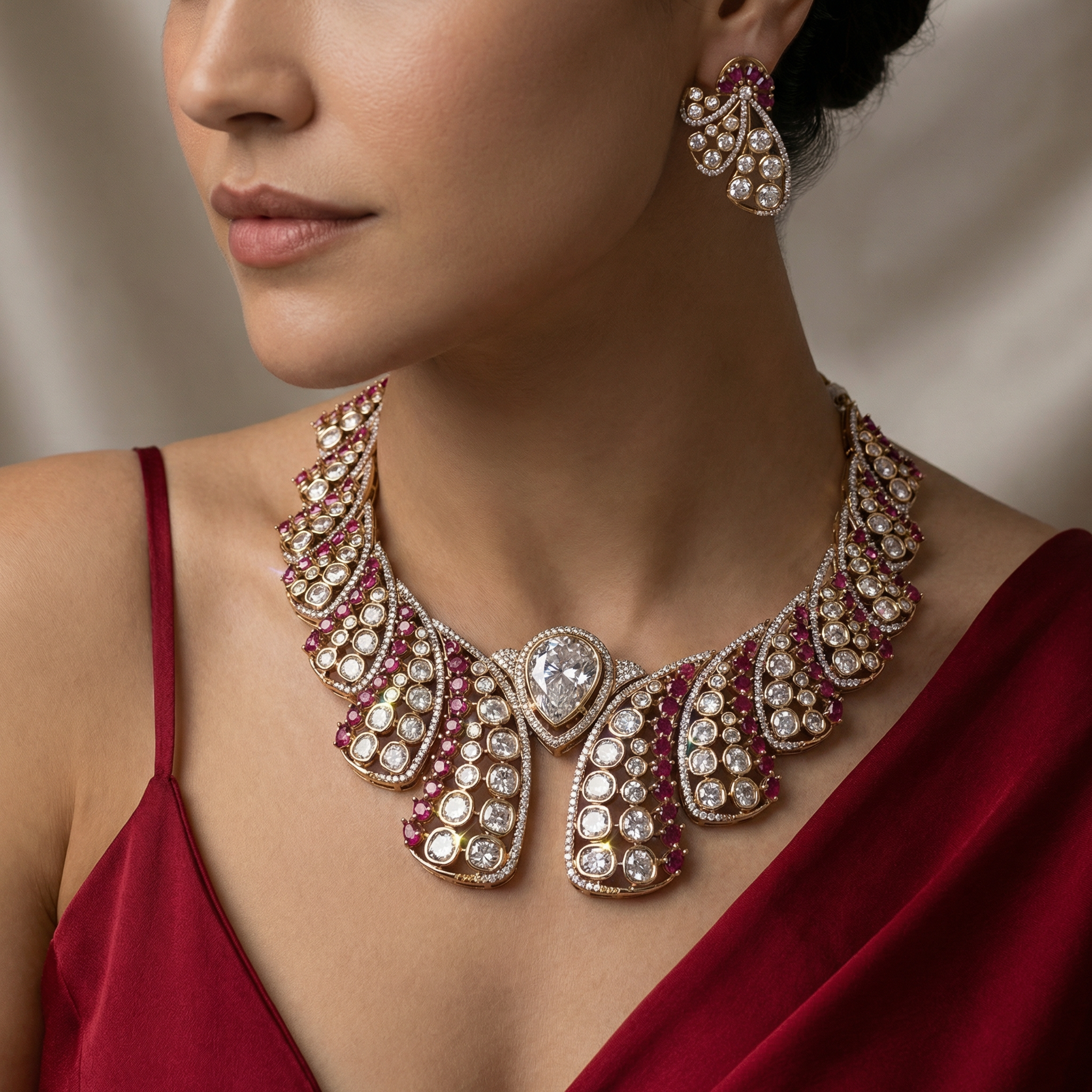 Diana Ruby Necklace Set