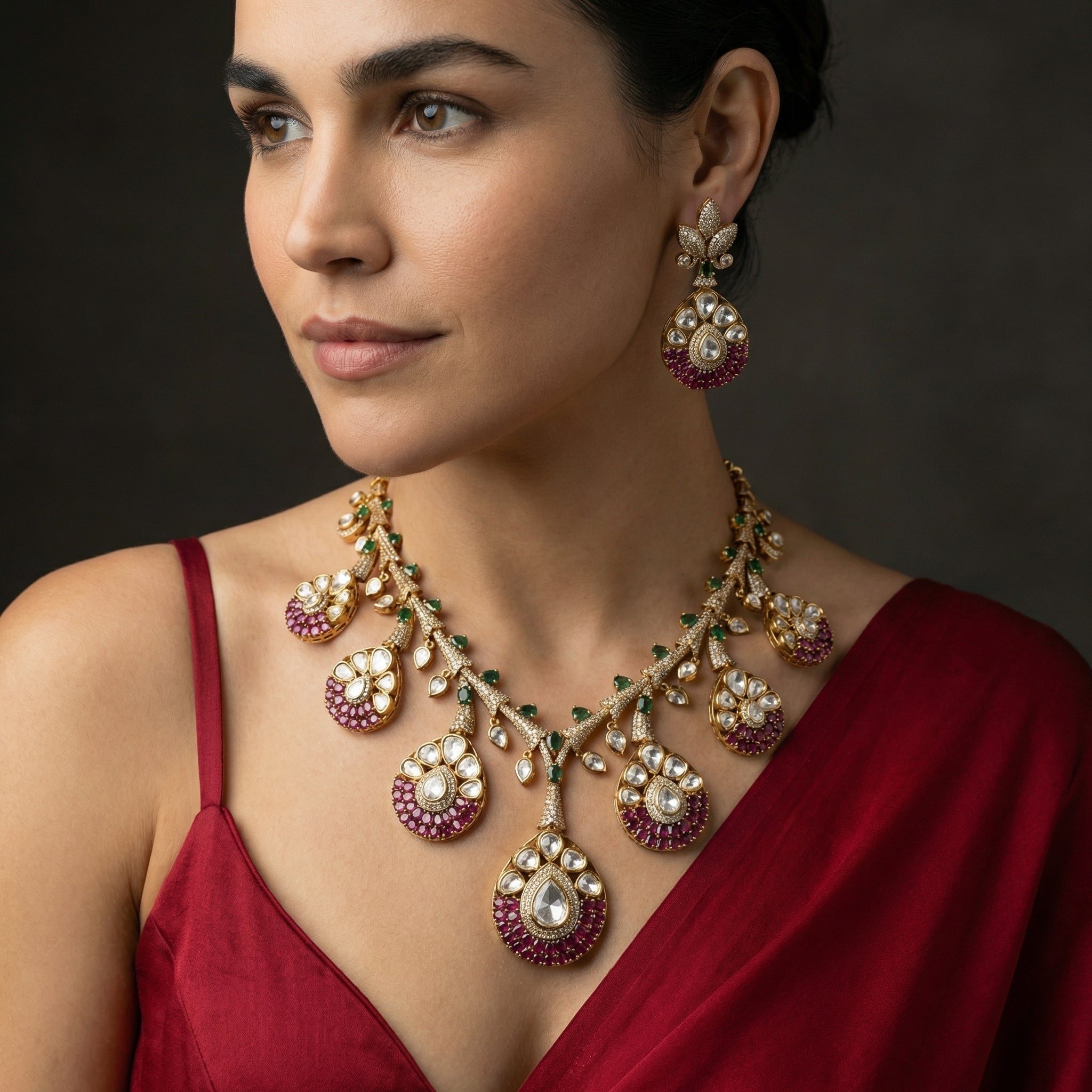 Diya Tulip Necklace Set