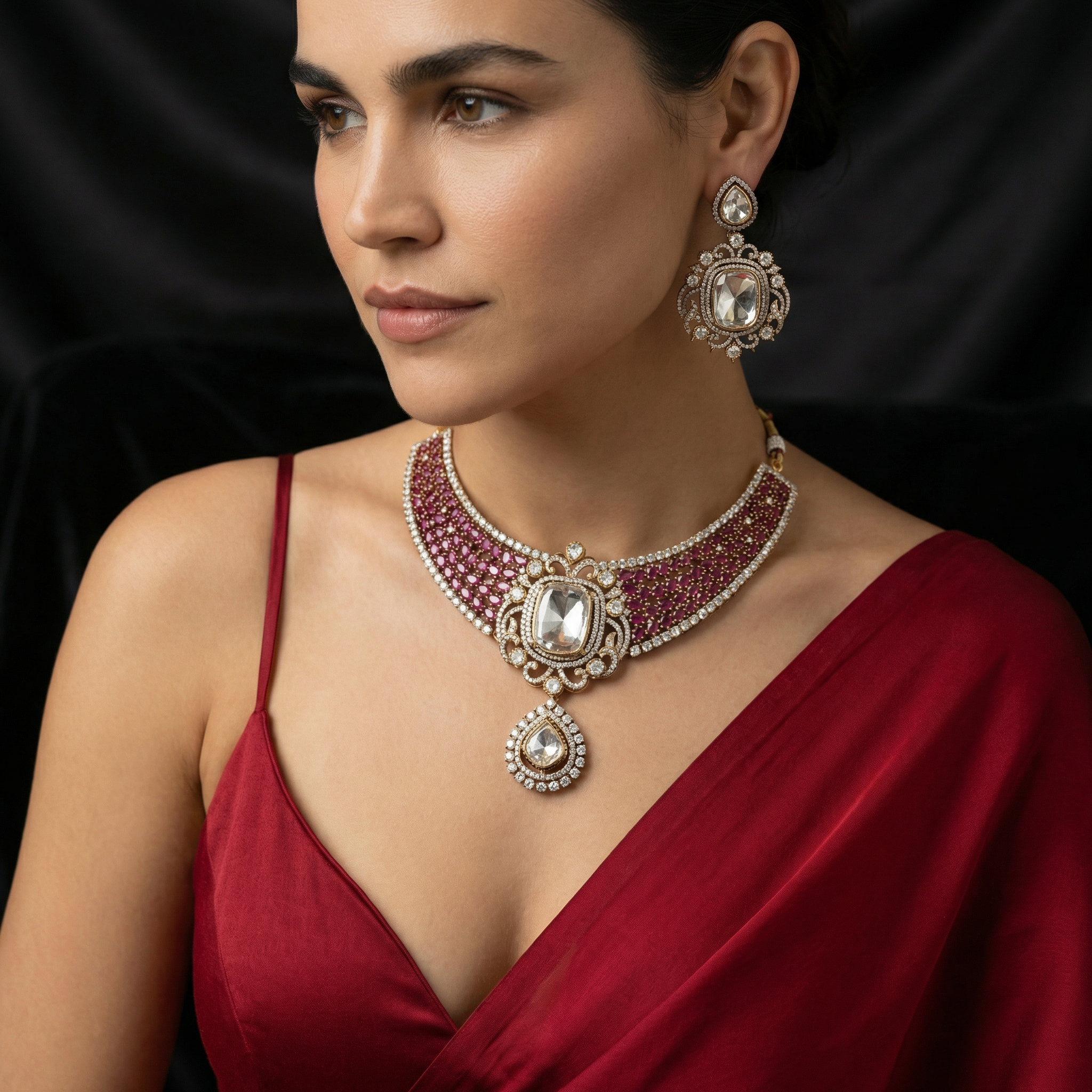 Misha Ruby Necklace Set