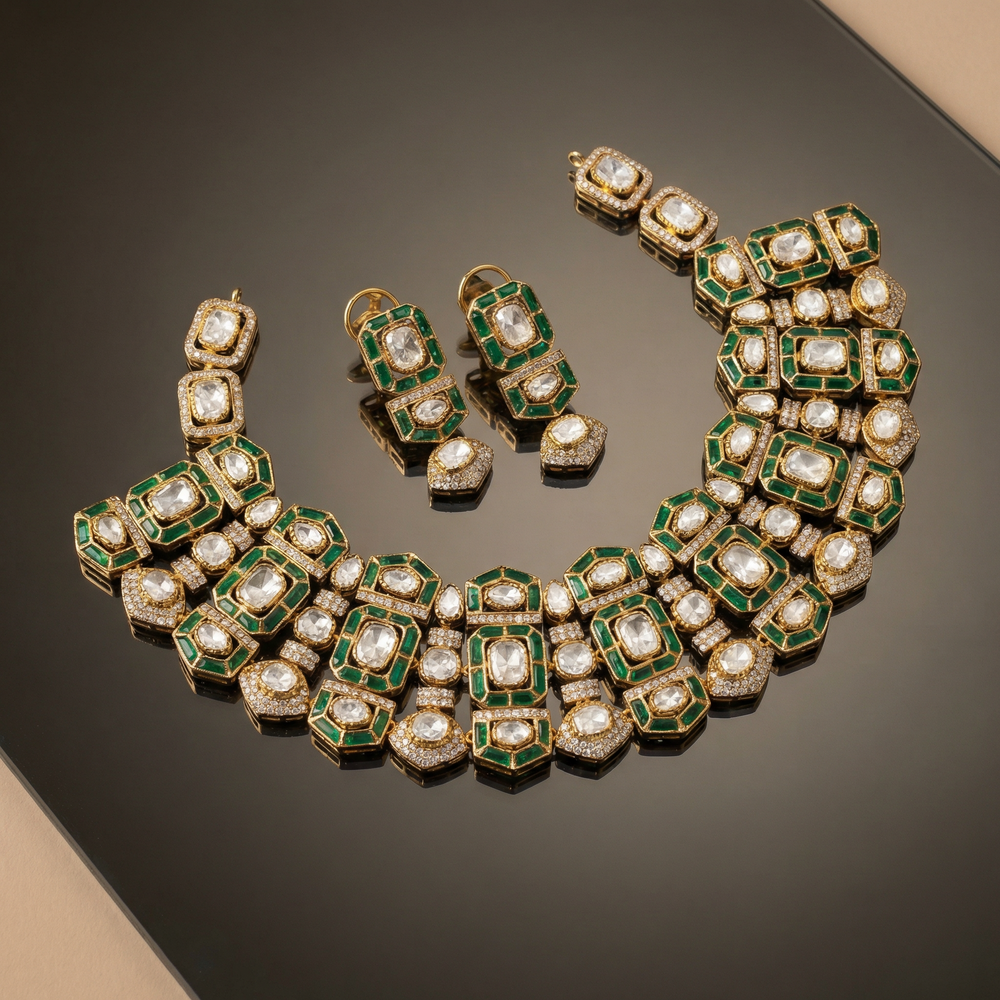 Penwood emerald necklace set – full set with earrings by Ozel
